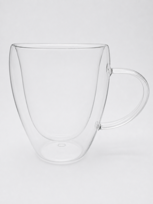 Predrilled Glass Double Walled Mug